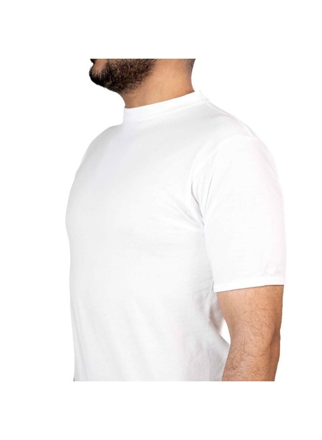 FIDCHY Men's Underwear T-Shirt - Crew Neck (Halaq) - 100% Premium Cotton - White - Image 2